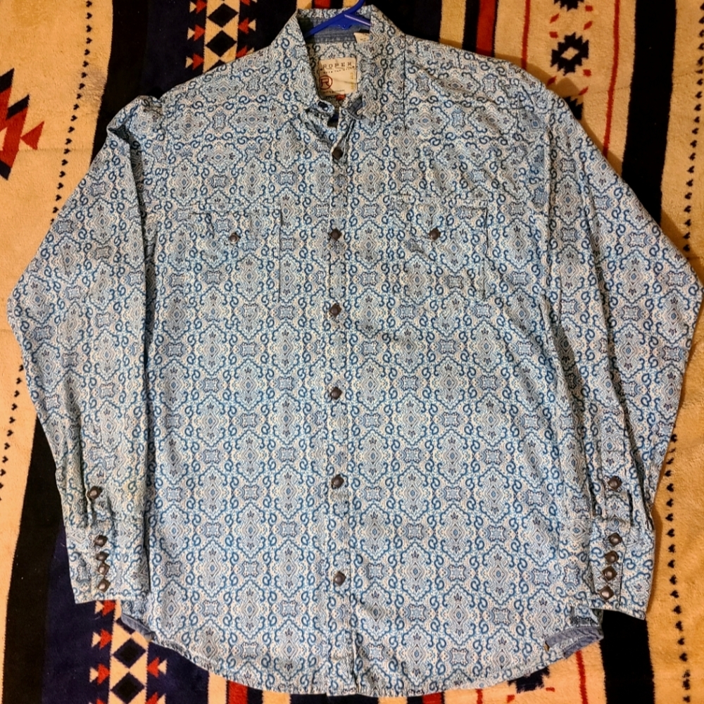 Roper western wear men's medium pearl snap vintage